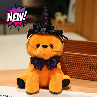 Halloween Witchy Kitty Cat Plushie Orange 11" Plushie Depot