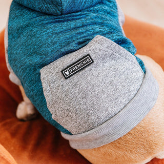 Frenchie Dog Hoodie - Blue & Grey