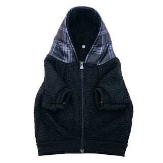 Frenchie Dog Hoodie - Black Plaid