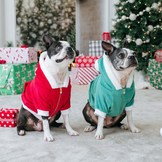 Frenchie Dog Hoodie - Red Santa