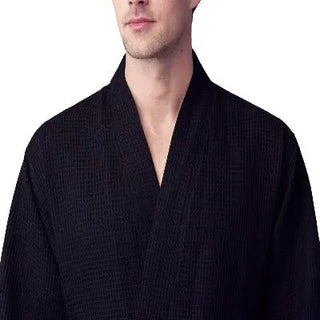 Waffle Spa Bathrobe for Men - Absorbent, Lightweight