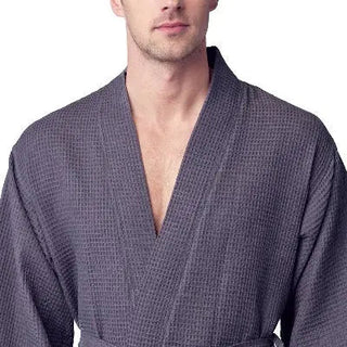 Waffle Spa Bathrobe for Men - Absorbent, Lightweight