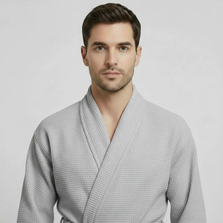 Peignoir de bain kimono gaufré pour homme - Absorbant et léger