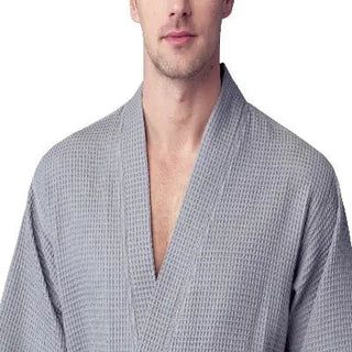 Waffle Spa Bathrobe for Men - Absorbent, Lightweight