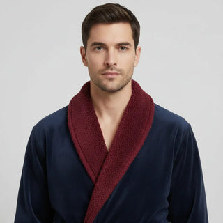 Peignoir polaire à col châle pour homme