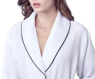 Women’s Waffle Piping Bathrobe – Lightweight Spa-Style Comfort