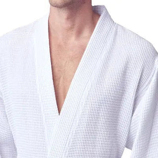 Waffle Spa Bathrobe for Men - Absorbent, Lightweight