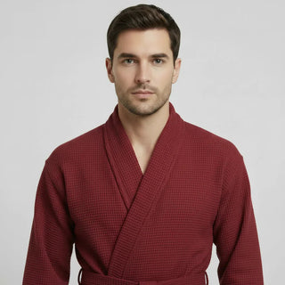 Peignoir de bain kimono gaufré pour homme - Absorbant et léger