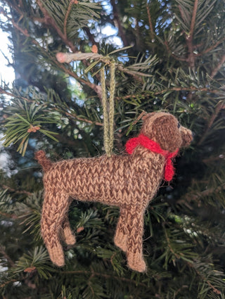German Short Haired Pointer Dog Hand Knit Christmas Ornament Arcadia Home