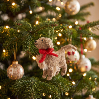 Décoration de Noël Golden Retriever tricotée à la main