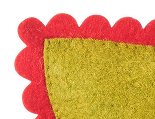 Handmade Christmas Pillow Hand Felted Wool - Letter to Santa Pocket Green - 18"