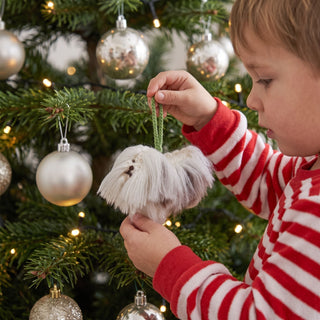 Havanese Dog Hand Knit Christmas Ornament