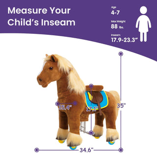 Model X® Horse Ride On Toy for Age 4-7 Brown