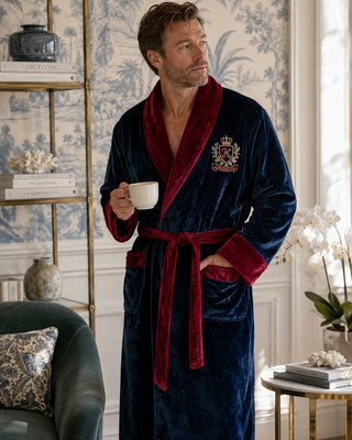 Peignoir polaire à col châle pour homme