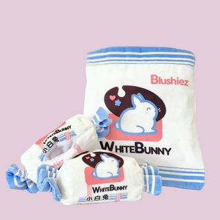 White Bunny Candy Interactive/Nosework 3 Piece Dog Toy