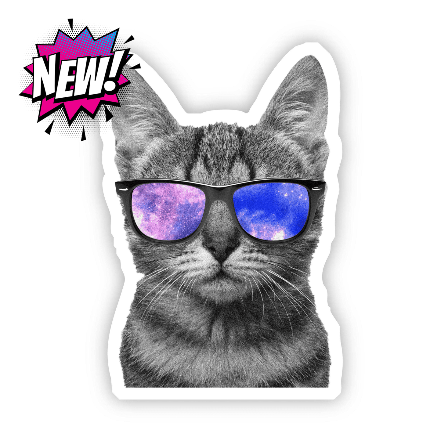Cat Sunglasses Sticker Sticker - Plushie Depot