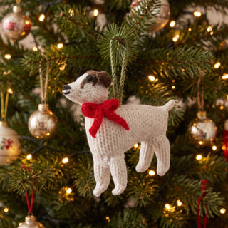 Jack Russell Terrier Dog Hand Knit Christmas Ornament