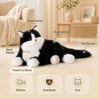 Percy Essential – Lifelike Interactive Robot Cat Companion for Seniors