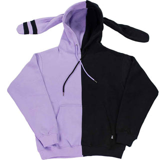 Bunny Ear Hoodie Lavender Black
