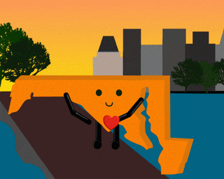 Maryland Stuffed State Plush with Tiny Blue Crab & Flag