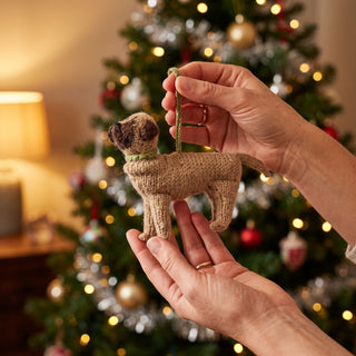 Mastiff Dog Hand Knit Christmas Ornament