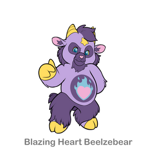 Medium Enamel Pins Blazing Heart Beelzebear