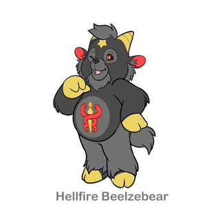 Medium Enamel Pins Hellfire Beelzebear