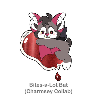 Medium Enamel Pins Bites-a-Lot Bat (Charmsey Collab)