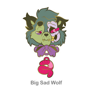 Medium Enamel Pins Big Sad Wolf