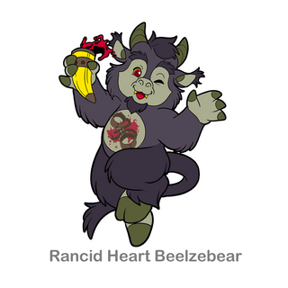 Medium Enamel Pins Rancid Heart Beelzebear
