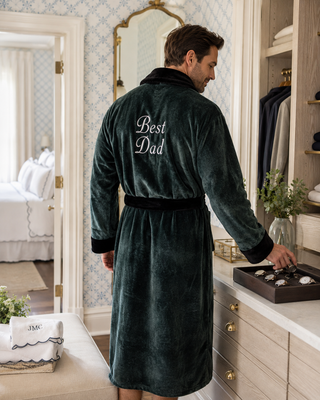 Peignoir polaire à col châle pour homme