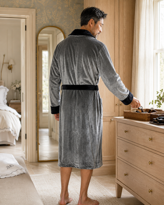 Peignoir polaire à col châle pour homme