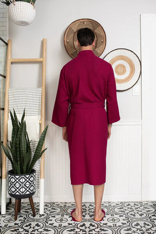 Waffle Spa Bathrobe for Men - Absorbent, Lightweight