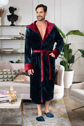 Men's Hooded Plush Robe Plushie Depot