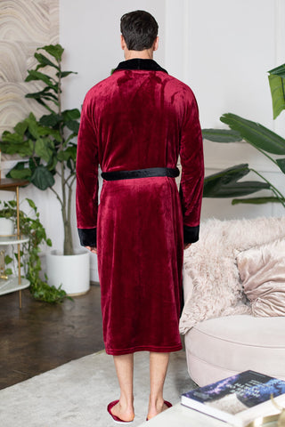 Men's Shawl Collar Fleece Robe Plushie Depot