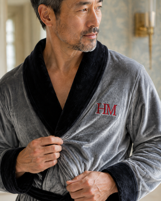 Peignoir polaire à col châle pour homme