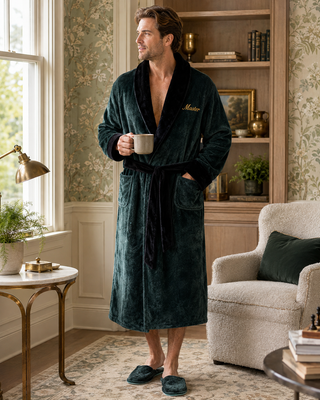 Peignoir polaire à col châle pour homme