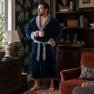 Peignoir polaire à col châle pour homme