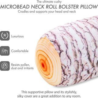 Microbead Bolster Neck Roll Pillow - Silky Feel