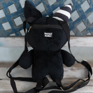 Rabbit Plush Backpack 14" (Black) - Plushie Depot