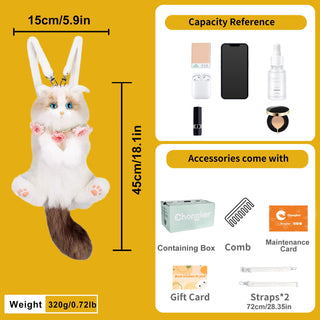 Mini Ragdoll Cat Backpack – Cute Handmade Bag for Girls