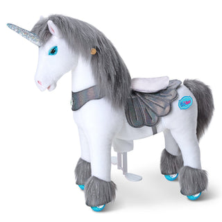 Model Y® Grey Unicorn Rideable Toy for Age 4-7