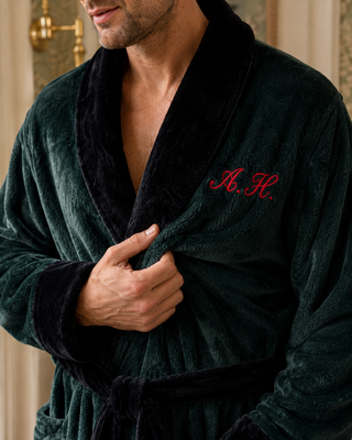Peignoir polaire à col châle pour homme