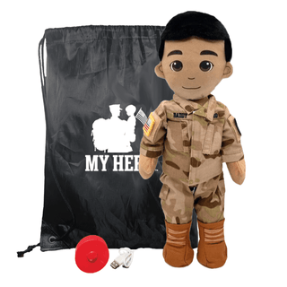 My Hero™ Army Soldier Daddy Doll | Custom Recordable Plush Male Tan Black