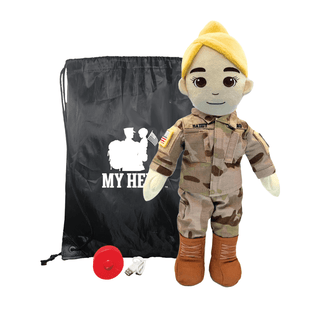 My Hero™ Army Soldier Daddy Doll | Custom Recordable Plush Female Fair Blonde