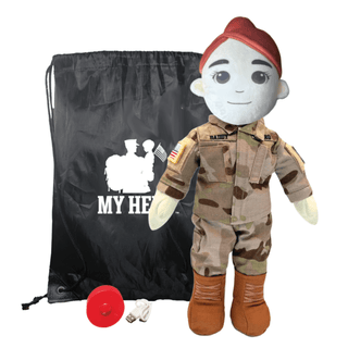 My Hero™ Army Soldier Daddy Doll | Custom Recordable Plush Female Fair Red