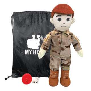 My Hero™ Army Soldier Daddy Doll | Custom Recordable Plush Male Fair Red