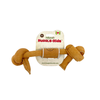 Huggle-Hide® Natural Leather Bone Dog Toy, 3 Pack Three-Pack (Medium)