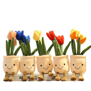14" Simulation Tulip Flowers, Creative Potted Plants Stuffed Toys Plushie Depot