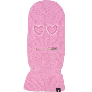 Heart Eyes Ski Mask Pink